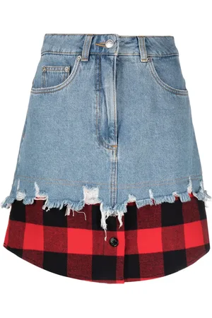 Moschino Layered-design denim skirt