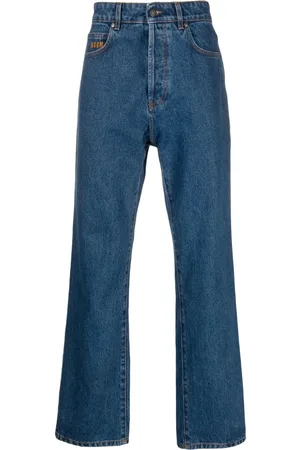 Msgm Logo-embroidered straight-leg jeans