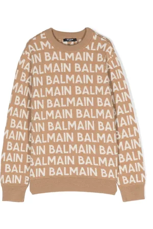 Balmain Logo-intarsia knitted jumper