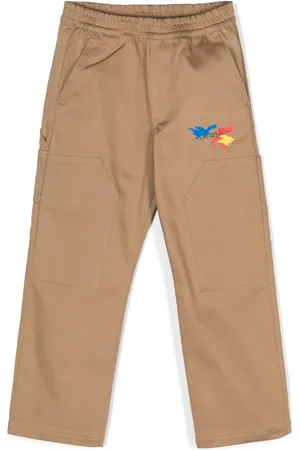 OFF-WHITE Logo-print elasticated straight-leg trousers