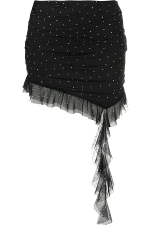 ROTATE Crystal-embellished frilled miniskirt