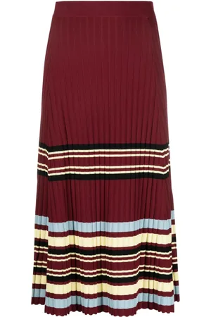 WALES BONNER Wander pleated knitted midi skirt