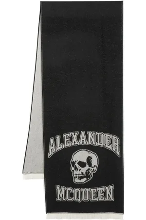Alexander McQueen Intarsia-knit logo wool scarf