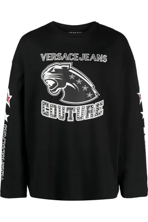 VERSACE Logo-print long-sleeve top