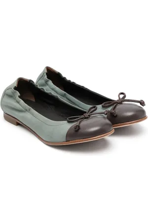 PèPè Bow-detail leather ballerinas