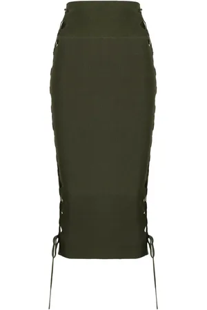MONSE Lace-up detailed knitted skirt