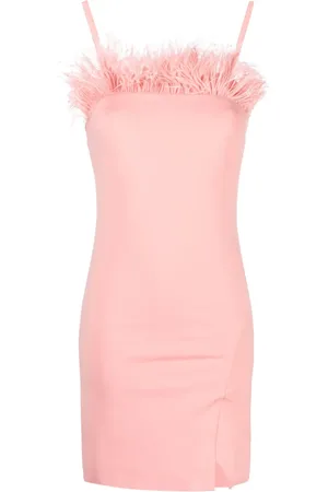 Twin-Set Feather-trim fitted minidress