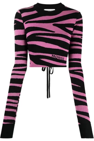 MONSE Zebra-knit cropped jumper