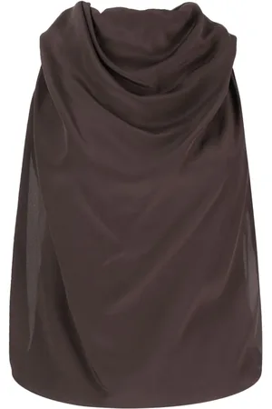 Lanvin Draped sleeveless silk top