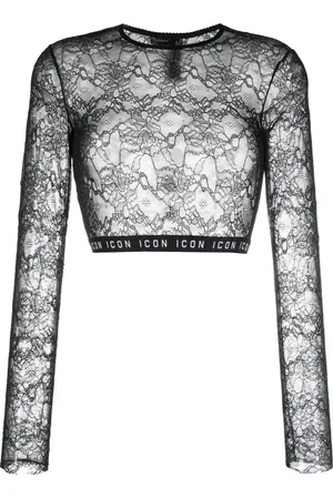 Dsquared2 Be Icon lace cropped top