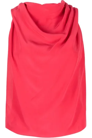 Lanvin Draped sleeveless silk top