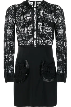 Dsquared2 Logo-lace long-sleeve minidress