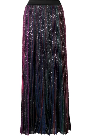 Missoni Sequin-embellished pleated striped skirt
