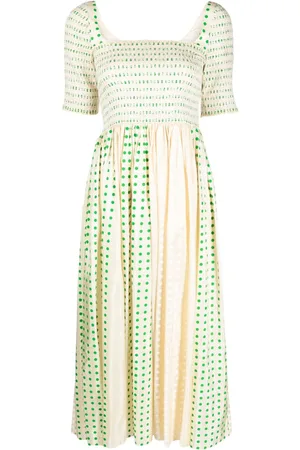 Tory Burch Polka-dot print silk smock dress