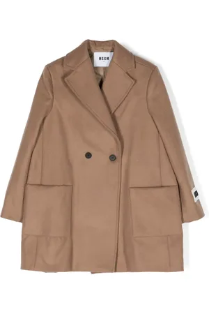 Msgm Logo-patch double-breasted coat