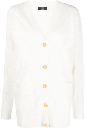 Elisabetta Franchi Logo-embossed knitted cardigan