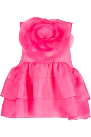 Cynthia Rowley Faux-flower organza peplum blouse