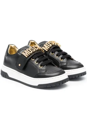 Moschino Logo-lettering leather sneakers