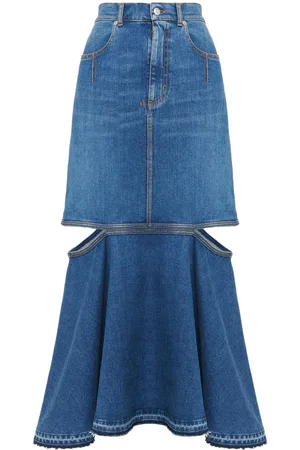 Alexander McQueen Cut-out denim skirt