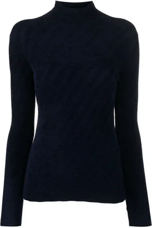 Emporio Armani Chevron-pattern high-neck jumper