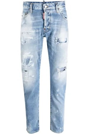 Dsquared2 Distressed-finish tapered-leg jeans
