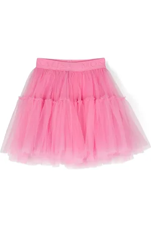 MONNALISA Logo-waistband tulle tutu skirt
