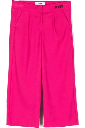 Msgm Logo-embroidered pleated trousers