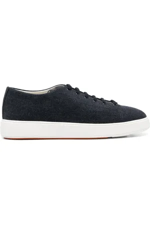 santoni Logo-patch lace-up sneakers