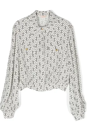 Elisabetta Franchi Monogram-pattern pointed-collar shirt