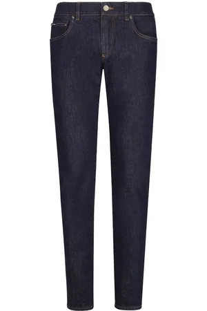 Dolce & Gabbana Logo-embroidered slim-fit jeans