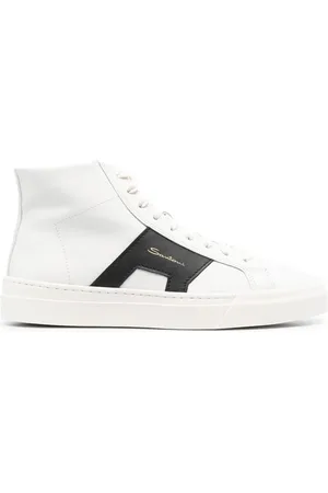 santoni Logo-lettering high-top sneakers