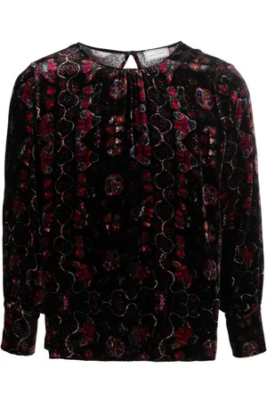 PIERRE-LOUIS MASCIA Velour paisley-print blouse