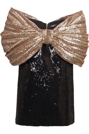 Balmain Sequin-embellished bardot minidress