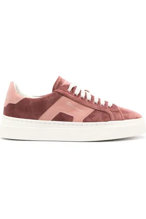 santoni Logo-print suede sneakers