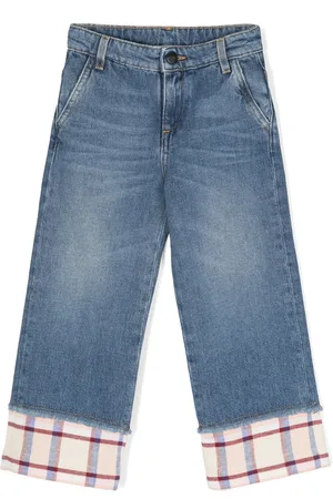 Palm Angels Check pattern-trim jeans