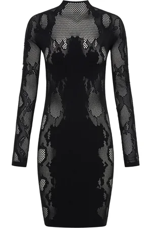 DION LEE Cobra semi-sheer lace minidress