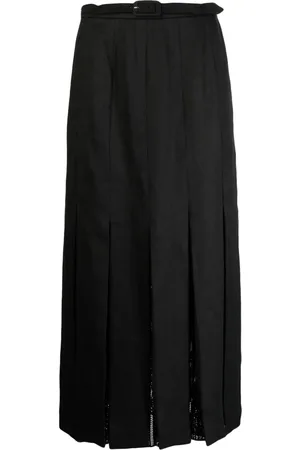GABRIELA HEARST Edith pleated linen skirt