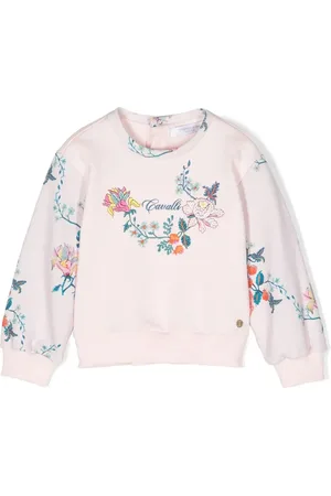 Roberto Cavalli Floral-embroidered crew-neck sweatshirt