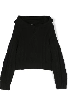 Msgm Logo-patch cable-knit jumper