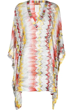 Missoni Zigzag-patterned woven beach cover-up