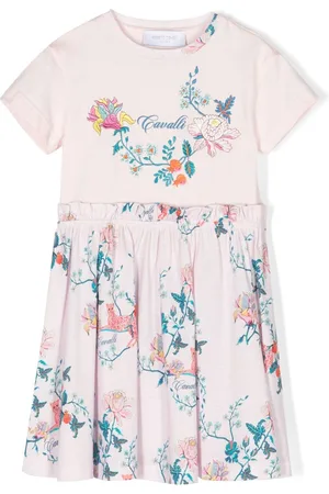 Roberto Cavalli Tiered floral-print cotton dress