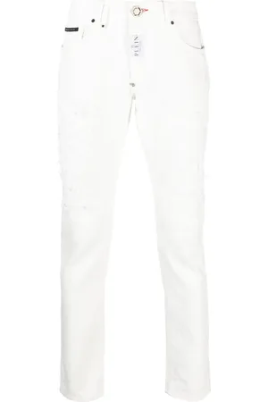 Philipp Plein Distressed straight-leg jeans