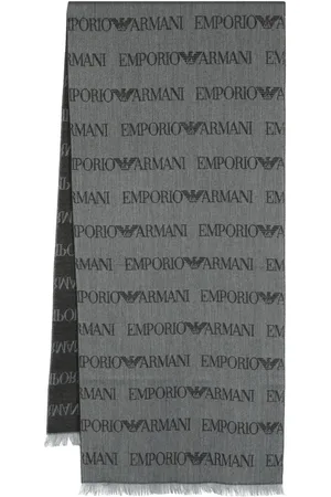 Emporio Armani Monogram-pattern knitted scarf