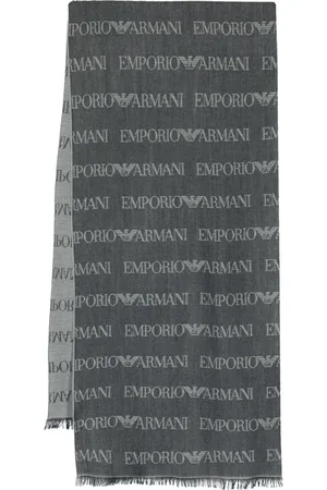 Emporio Armani Monogram-pattern knitted scarf