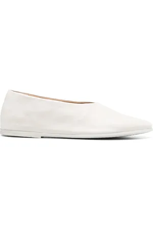 MARSÈLL Almond-toe leather ballerina shoes