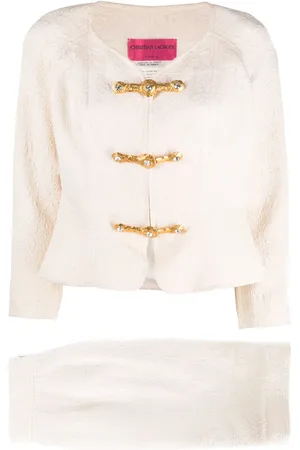 Christian Lacroix 2009 pre-owned toggle-fastening jacquard skirt suit