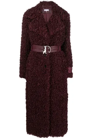 Patrizia Pepe Faux-shearling belted long coat