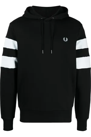 Fred Perry Striped sleeve cotton hoodie
