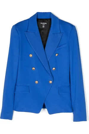 Balmain Embossed-button double-breasted blazer