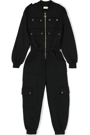 Elisabetta Franchi Logo-patch cotton jumpsuit